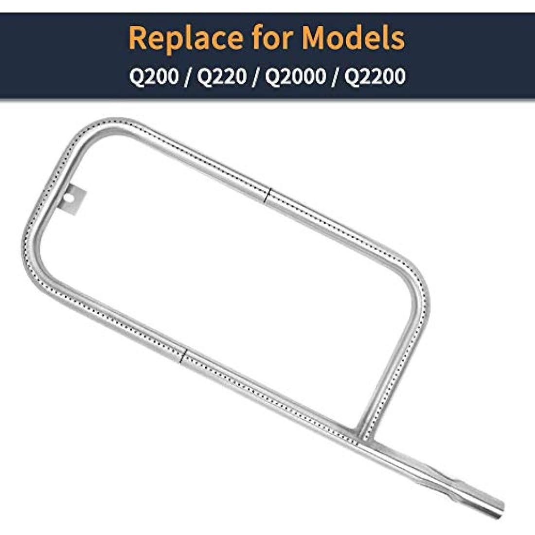 LOKHING 41862 52 CM Grill Burner for Weber Q200, Q220, Q2000 Q2200, 396000, 396001, 396002, 566002, 53060001, 54060001, Grill Burner Tube Pipe Kit Replacement for Weber 69956/60041