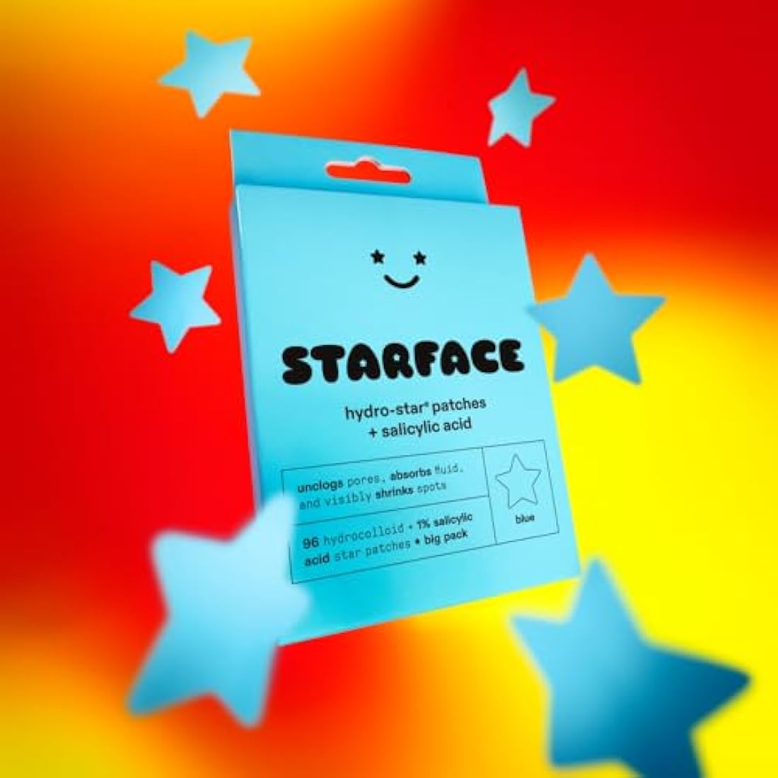 Starface World Starface Hydro-Star + Salicylic Acid Big Pack, Hydrocolloid Pimple Patches with 1% Salicylic Acid, Helps Soothe Deep Spots, Cute Star Shape (96 Count)