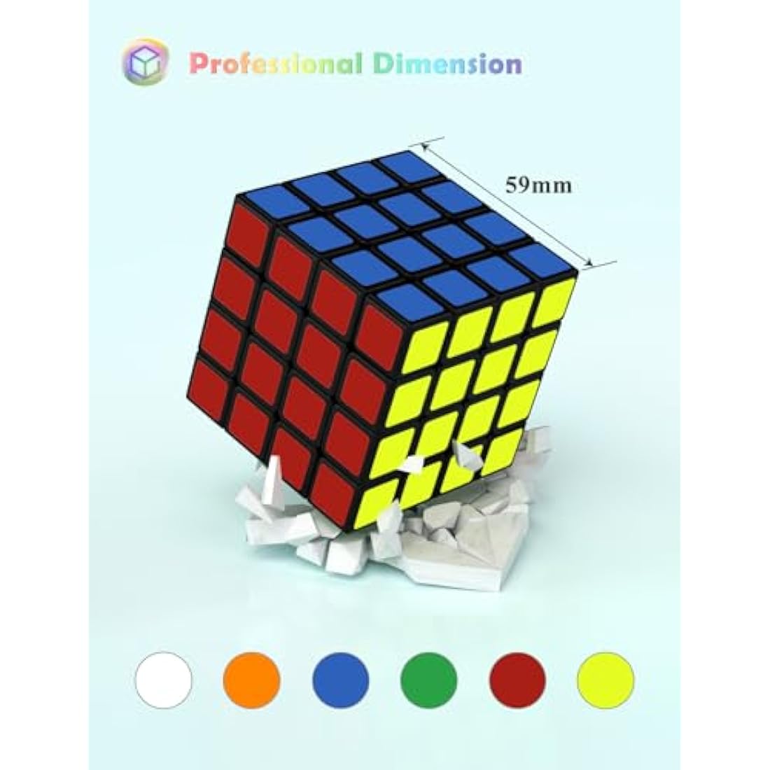 ROXENDA Speed Cube, Original Speed Cube Super-Durable Sticker with Vivid Colors (4x4x4)