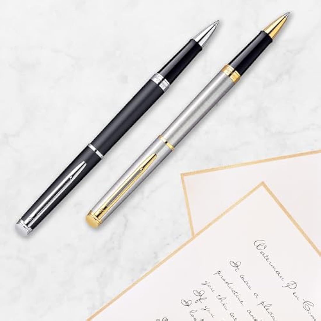 Waterman Hémisphère Rollerball Pen | Stainless Steel with Chrome Trim | Fine Point | Black Ink | Gift Box