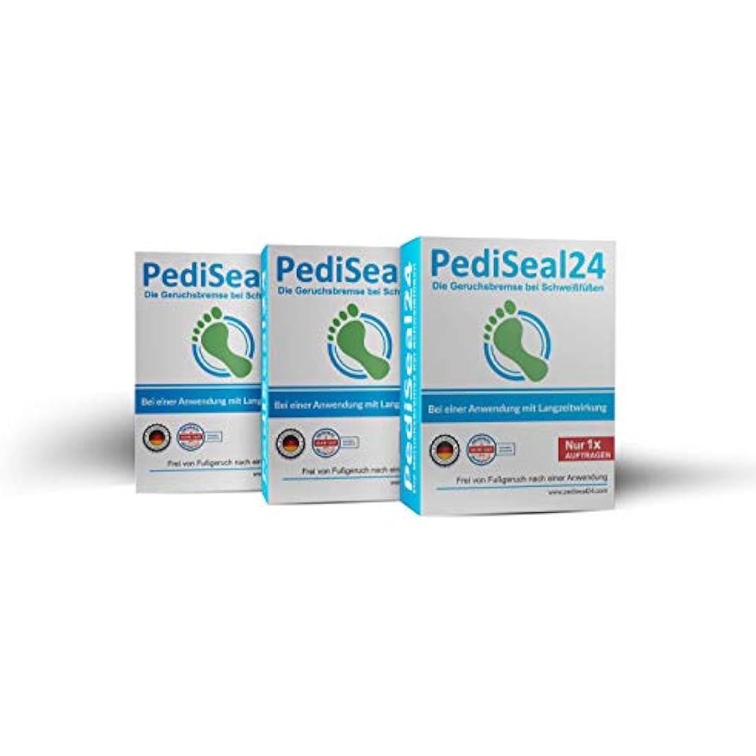 PediSeal24 Foot Cream Deodorant - 1 x 10 ml jar with long-term effect against foot odor, includes disposable hygiene socks
