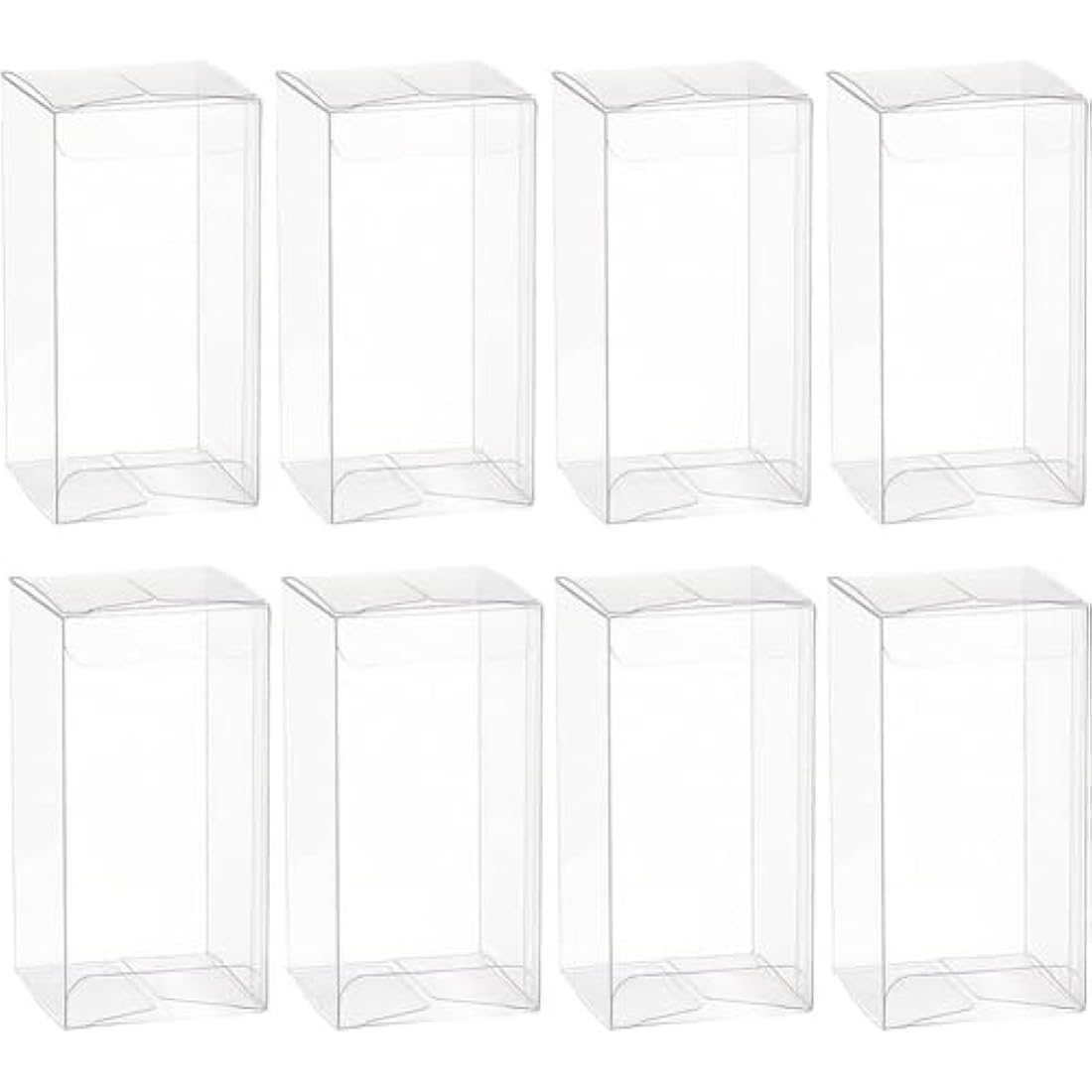 BENECREAT 20PCS Clear Wedding Favour Boxes 5x5x10cm Rectangle PVC Transparent Gift Boxes for Candy Chocolate Balloon, Birthday, Wedding, Party Favors