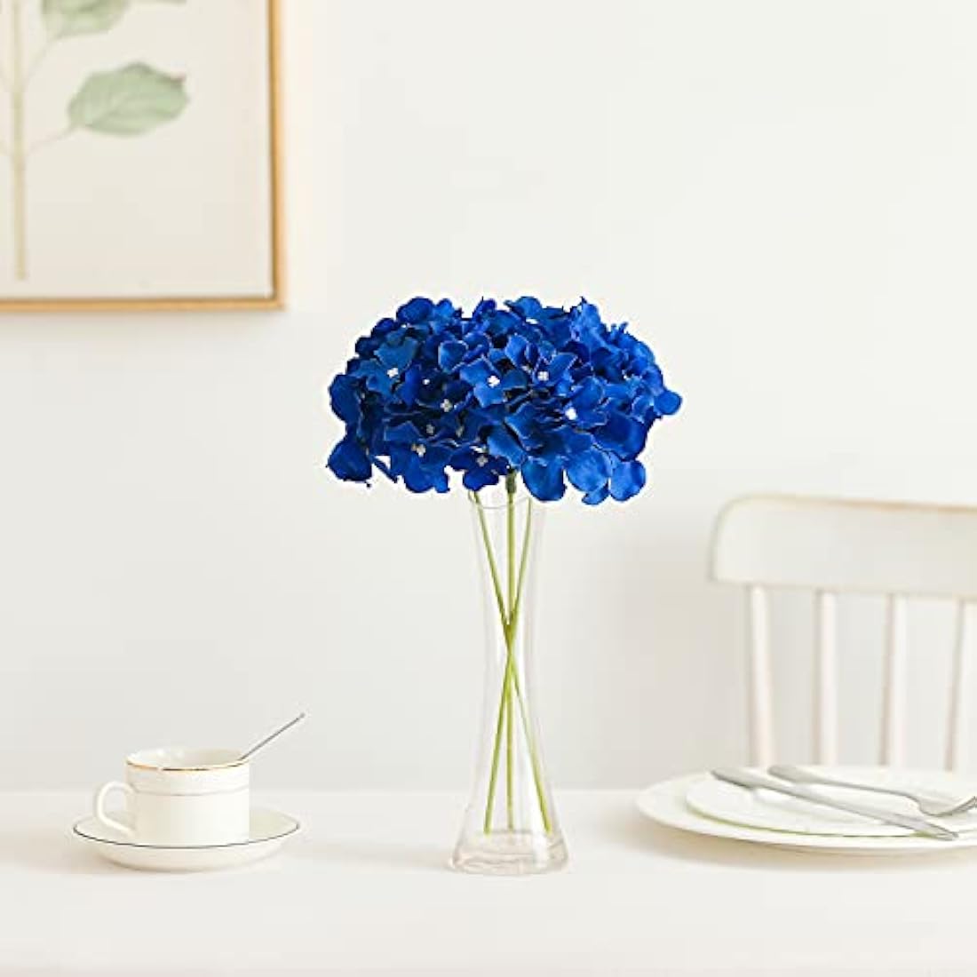Tifuly 12Pcs Artificial Hydrangeas, Realistic Silk Hydrangeas Flower Heads with Stems Fake Flowers for Wedding Bridal Bouquets, Home Office Party Decor, Floral Arrangements, Centerpiece(Royal Blue)