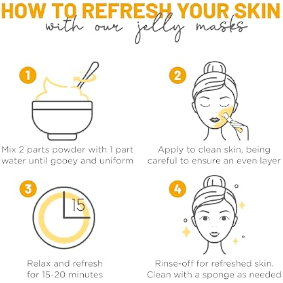 BRÜUN Peel-Off 24K Gold Jelly Mask for Face Care – A 23 fl oz Rubber Mask Jar for 30 to 35 Treatments – A Skin Care Moisturizing Gel Mask of Spa Set for Men, Women and Adults