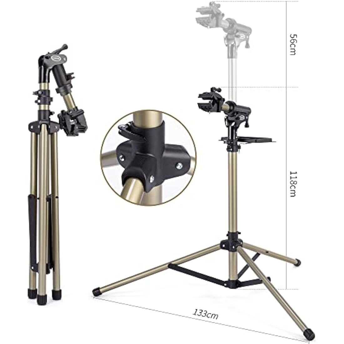 CXWXC Bicycle Repair Stand Maximum Load 40 kg / 88 Pound for Electric Bicycles, Bike Maintenance Stand for Ebike with Magnetic and 360° Rotating Head (3 Feet)