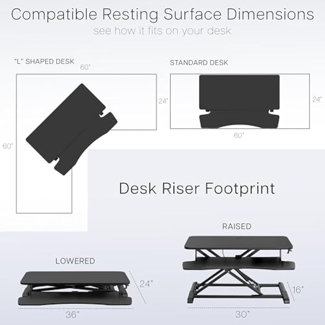 VIVO 91cm Desk Converter, K Series, Height Adjustable Sit to Stand Riser, Dual Monitor and Laptop Workstation with Wide Keyboard Tray, Black, DESK-V036KB