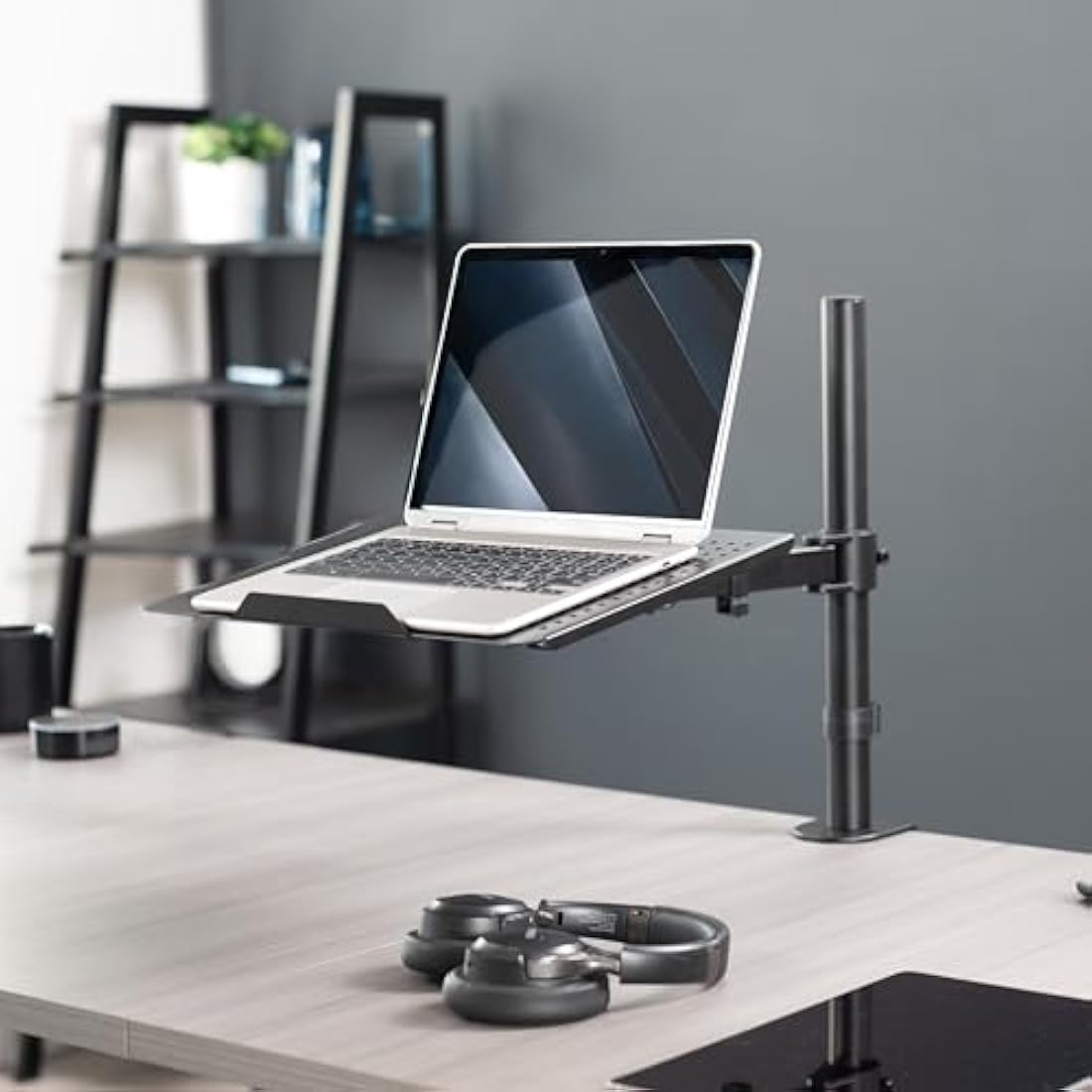 VIVO Single Laptop Notebook Desk Mount Stand - Fully Adjustable Extension with C Clamp (STAND-V001L)