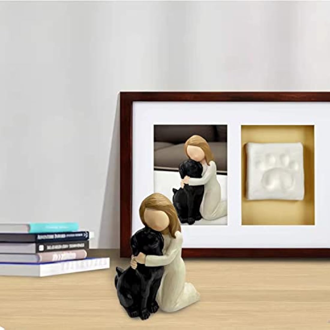 Carracci Black Dog Angel Figurines, Angel Dog Friendship Memorials, Sculpted Hand-Painted Figures for Dog Lovers