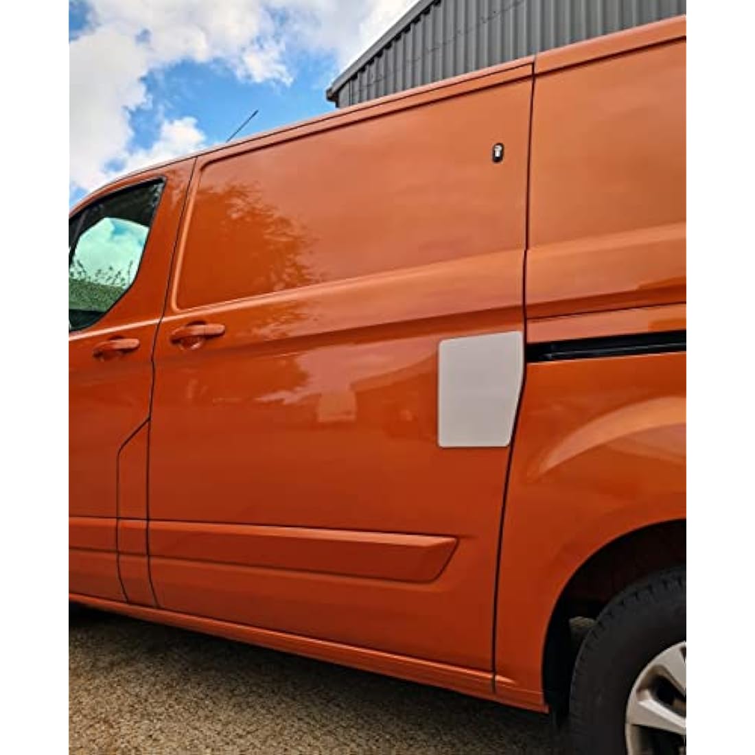 Sussex Installations FOR3-NSL-EXT-001 Brushed stainless Repair/security shield compatible with Ford Custom (2013 > 2023) van - left side/nearside loading door.