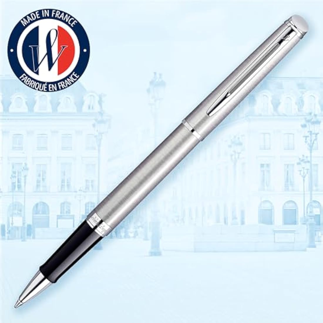 Waterman Hémisphère Rollerball Pen | Stainless Steel with Chrome Trim | Fine Point | Black Ink | Gift Box
