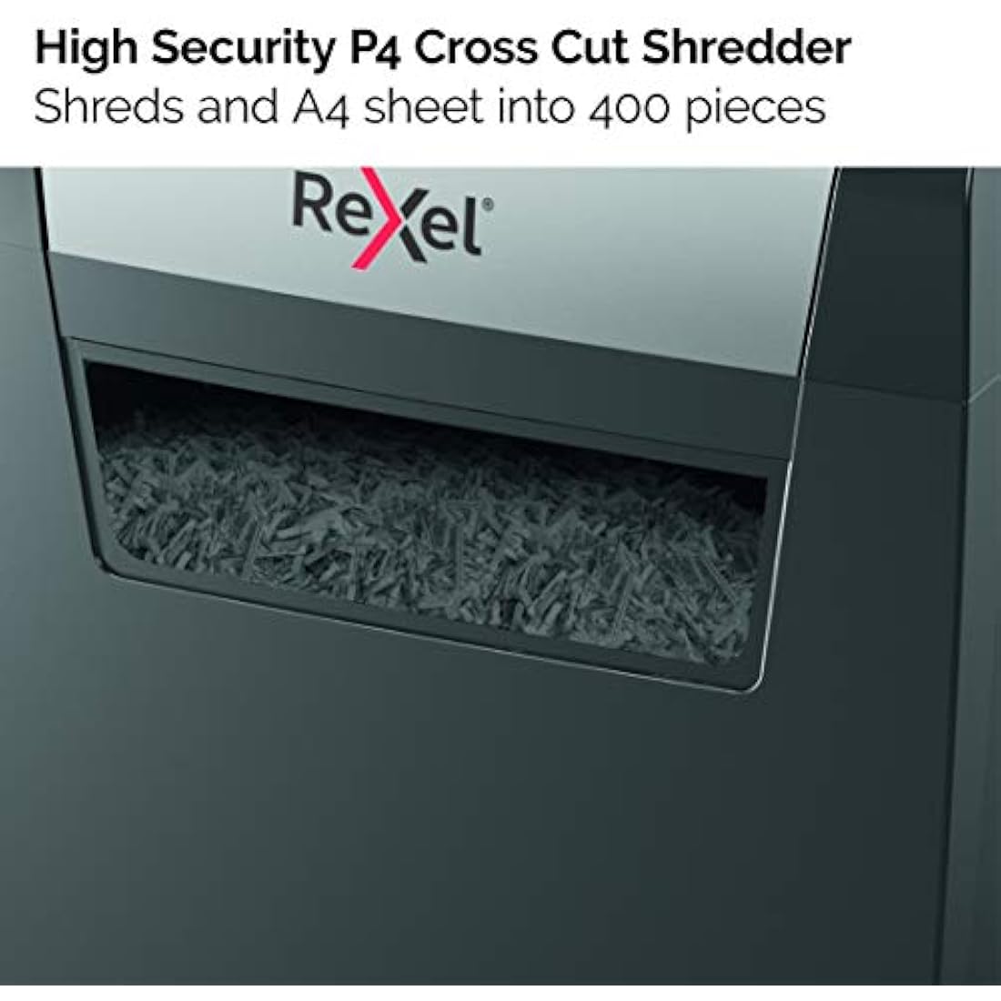 Rexel Momentum X406 Cross Cut Paper Shredder, Shreds 7-6 Sheets (70-80 gsm), 15 Litre Bin, Black, 2104569