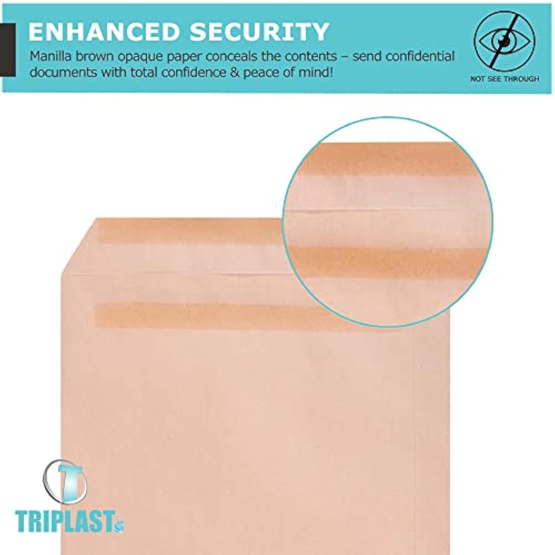 Triplast 250 x C5 Manilla Self Seal Security Envelopes (Size: 229x164mm) | Fully Opaque, Self Sealing & Printer Safe Mailing Paper Envelopes | Ideal for Everyday Home, Office & Commercial Use