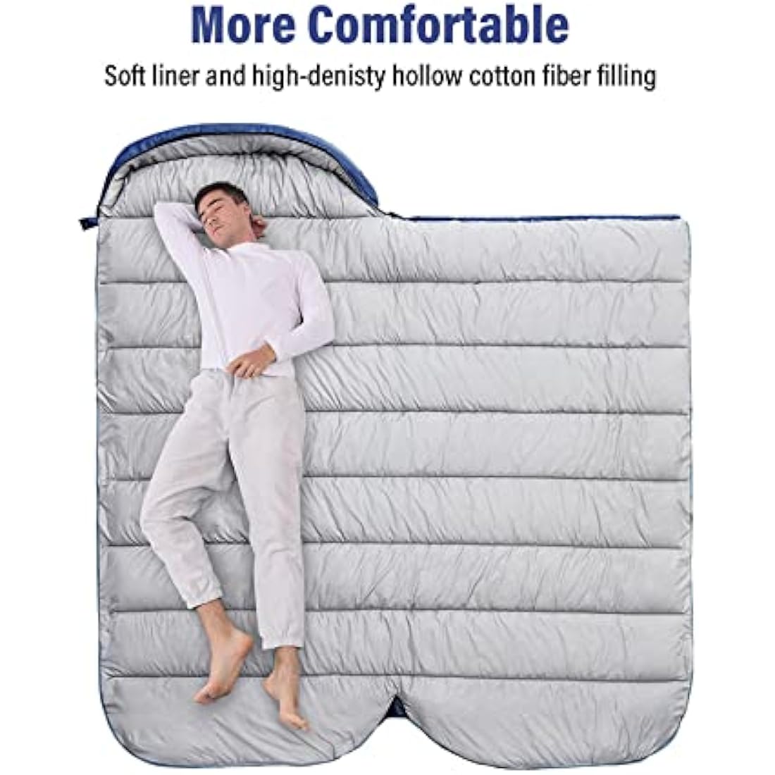 BISINNA XXL Sleeping Bag for Big and Tall Adults,3-4 Season Plus Size Warm and Comfortable Waterproof Lightweight Sleeping Bag Great for Camping Backpacking Hiking Indoor & Outdoor