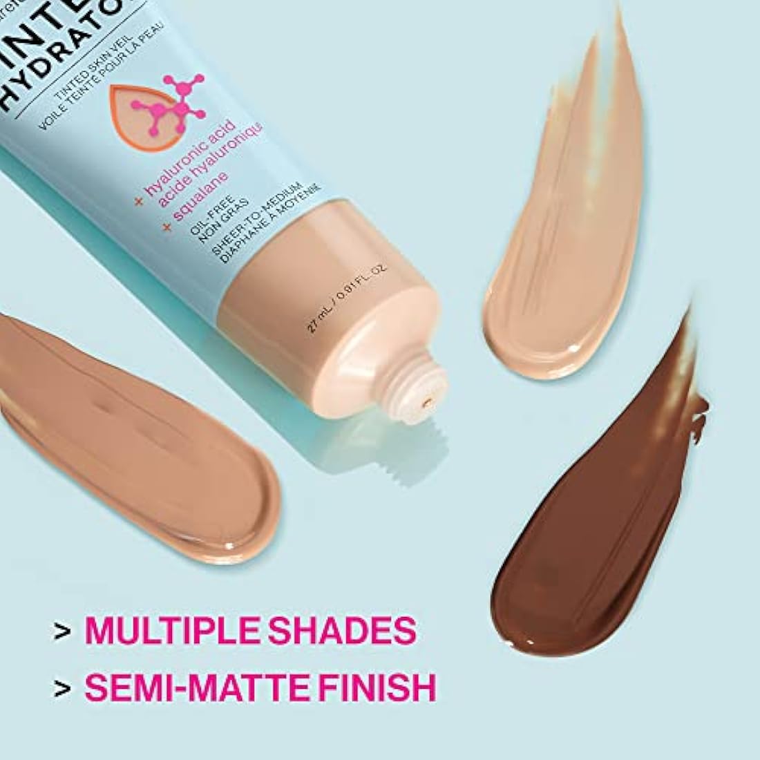 Wet n Wild, Bare Focus Tinted Hydrator, Tinted Moisturiser with Hyaluronic Acid, Lightweight Formula with Semi-Matte Finish for Oily Skin, Sheer to Medium Coverage, Light Medium