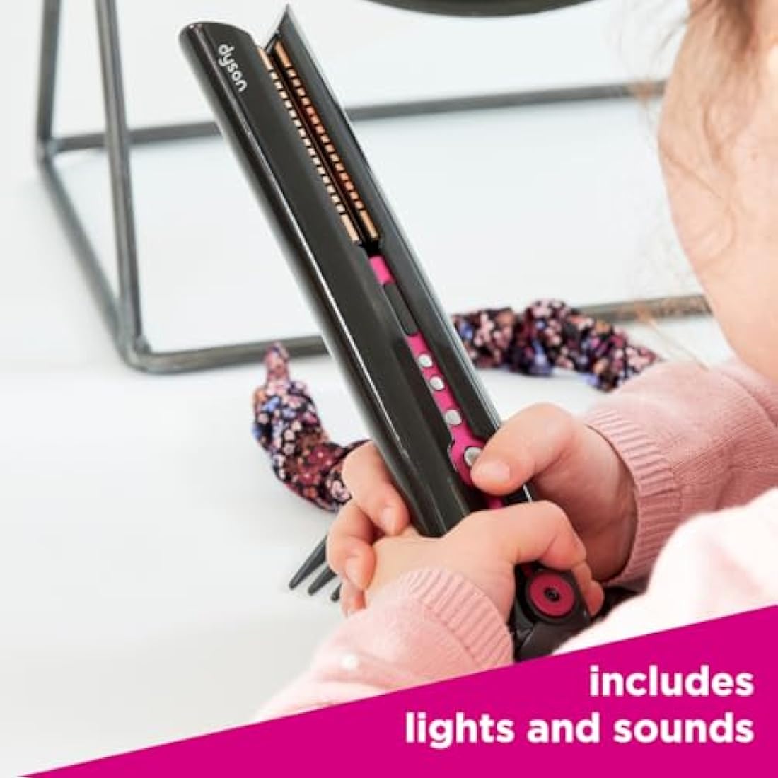 Casdon Dyson Toys. Supersonic and Corrale Deluxe Styling Set. Toy Straightener and Hairdryer with Real Function. Features Interactive Lights and Sounds. For Children Aged 3+