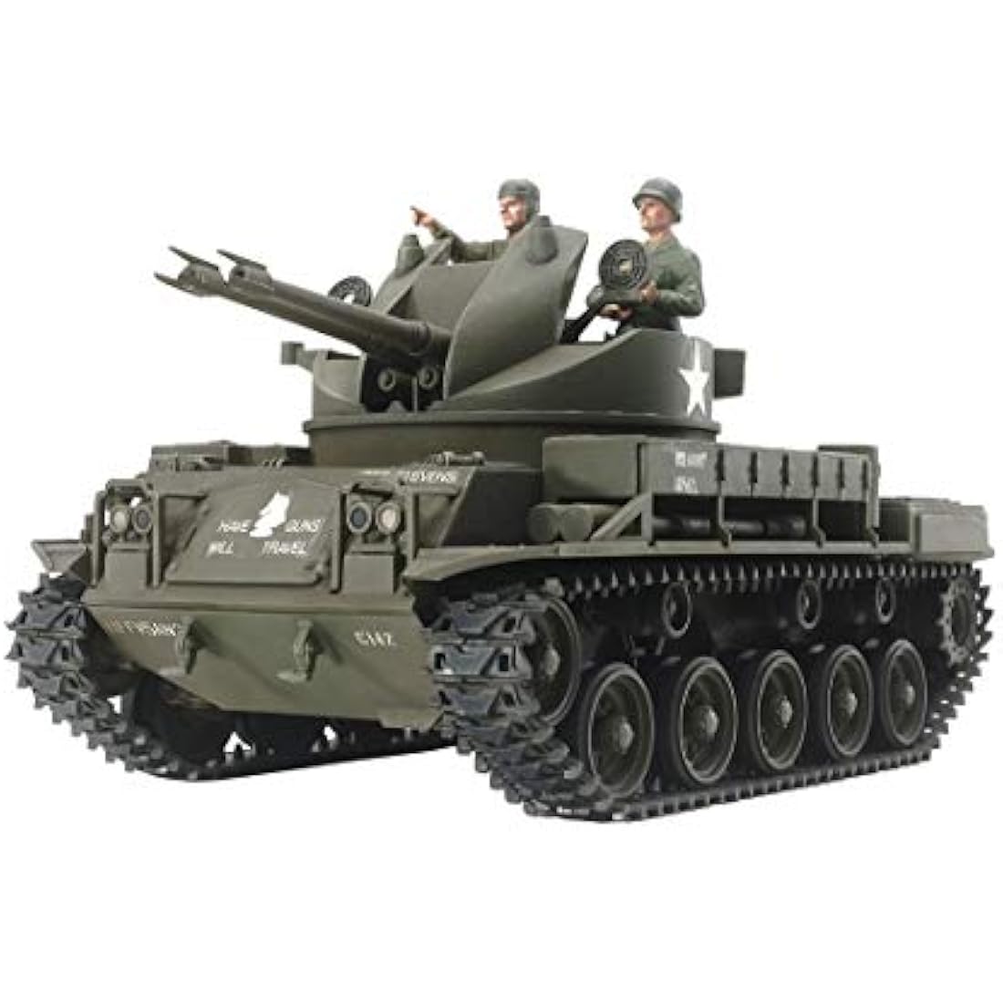 TAMIYA 300035161 Military 1:35 US Flak Tank M42 Duster, Faithful Replica, Model Building, Plastic Kit, Crafts, Hobby, Gluing, Plastic Kit, Assembly, Unpainted