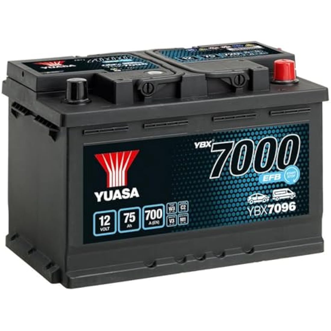 Yuasa YBX7096 12V 75Ah 700CCA EFB Maintenance Free Start Stop Car Battery