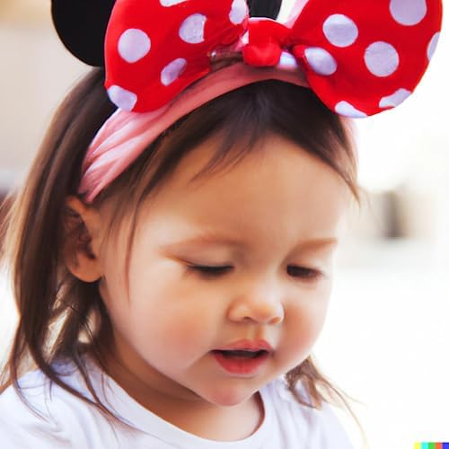 Black With Red Bow & White Polka Dot Minnie Mouse Disney Fancy Dress Ears Head Band
