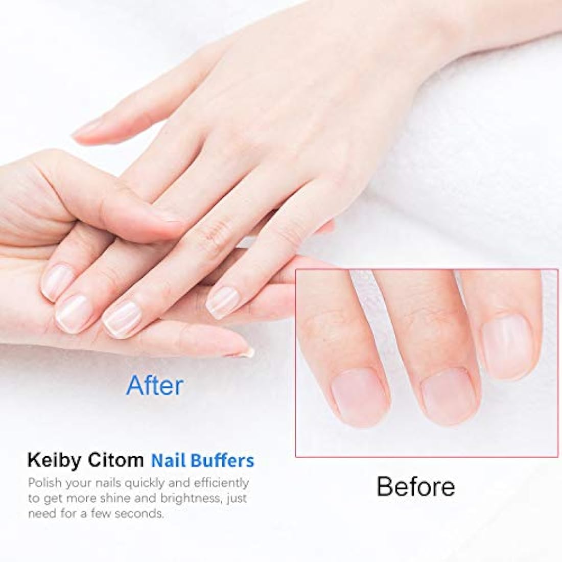 Nail Buffer, Professional Nail Files and Buffers for Shaping Polishing, New Natural Nail Shiner Buffer Block with 4 Sides for Nail Art Gel Suit for Home Salons Use (2 Pcs)