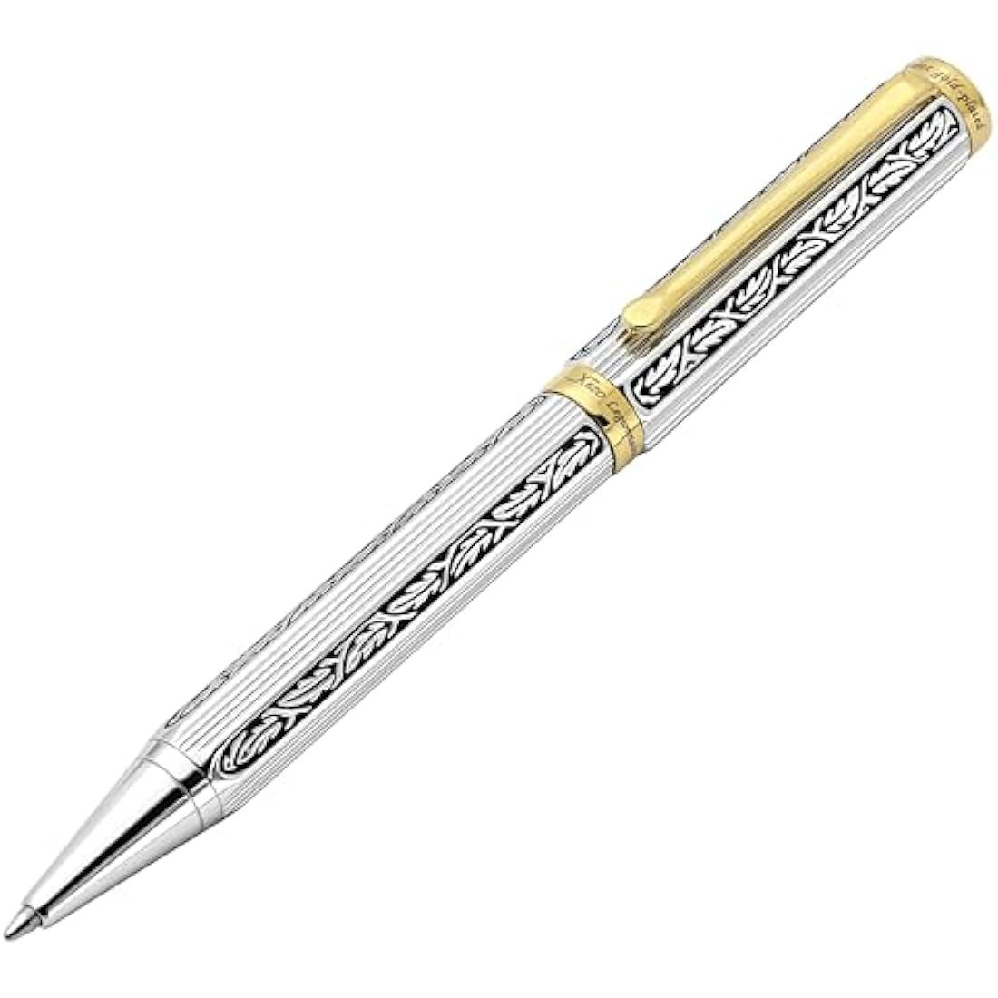 Xezo Legionnaire Twist Action Medium Point Ballpoint Pen. Diamond-Cut Engraved. Finely Hand-Etched. Individually Numbered. Chrome Plated