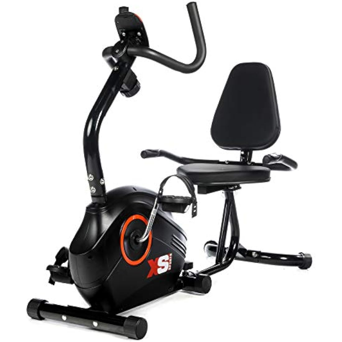 XS Sports B400R Recumbent Seated Recovery Rehab Exercise Bike, 8 Level Magnetic Resistance Bike with LCD Monitor, Handle Pulse Sensors, Adjustable Seat