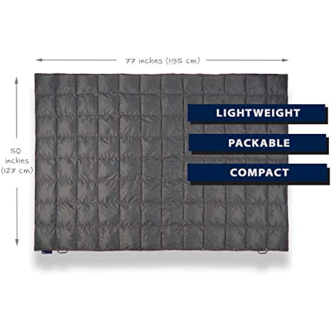 Get Out Gear Double Puffy Camping Blanket - Extra Puffy, Packable, Lightweight and Warm | Ideal for Outdoors, Travel, Stadium, Festivals, Beach, Hammock | Water-Resistant Camp Quilt (Gray/Burgundy)