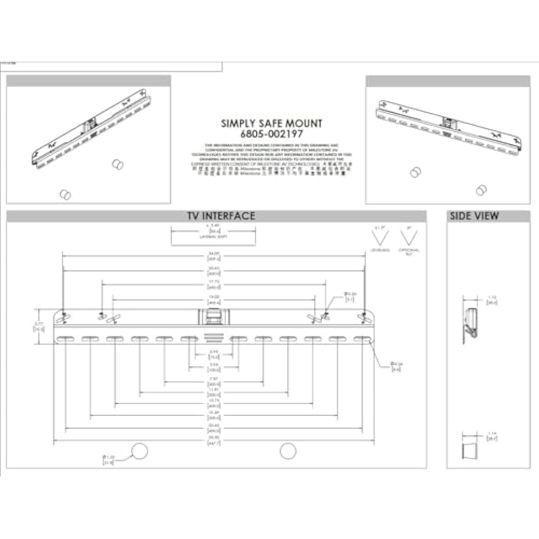 SANUS VLL61-B2 SimplySafe Mounting Kit for TV 47-80-Inch