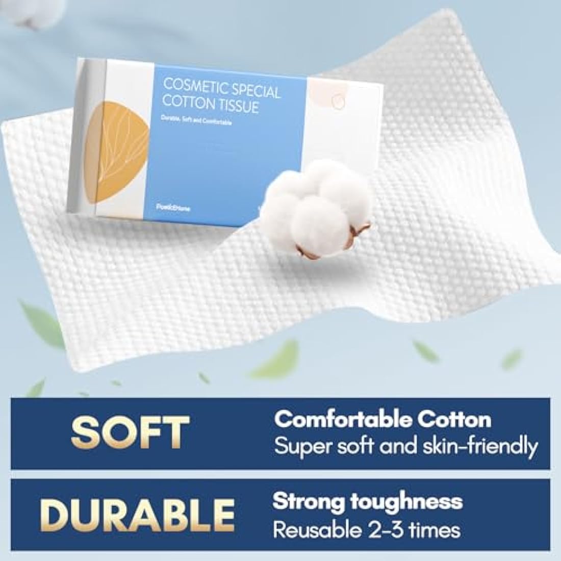 PoeticEHome Cotton Face Tissue 6 Pack, Ultra Soft Dry Wipes Disposable, Cosmetic Facial Cleansing Towel for Makeup Removing, Baby Care, Surface Cleaning (600 Count)