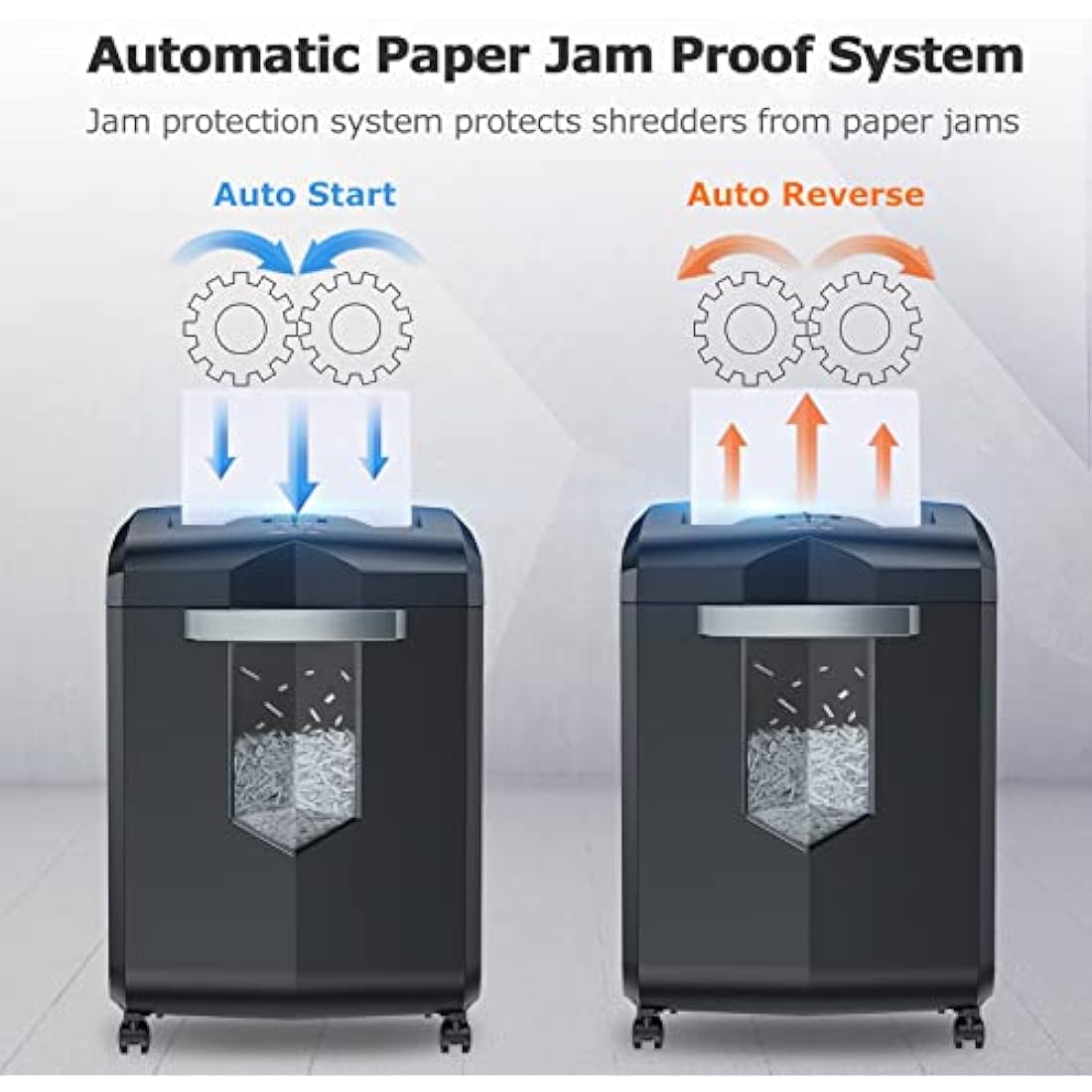 Bonsaii Heavy Duty Paper Shredder, 60-Minute 18 Sheets Cross Cut Office Credit Card Shredders for Industrial and Business Use, 23-Litre Pullout Bin with 4 Casters, Black (C149-C)