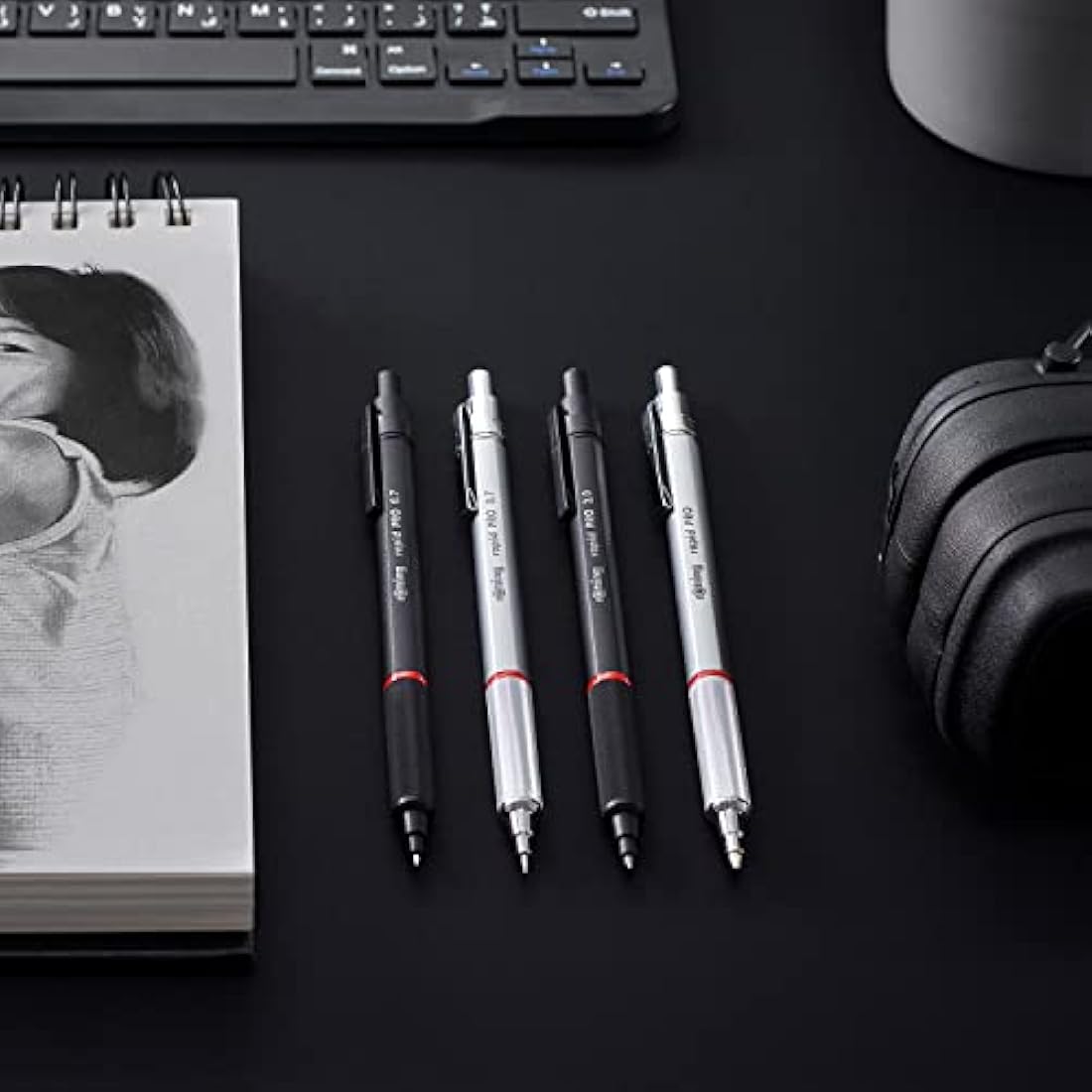 rOtring Rapid Pro Mechanical Pencil | HB 0.7 mm Lead Propelling Pencil | Reduced Lead Breakage | Silver Chrome Full-Metal Barrel