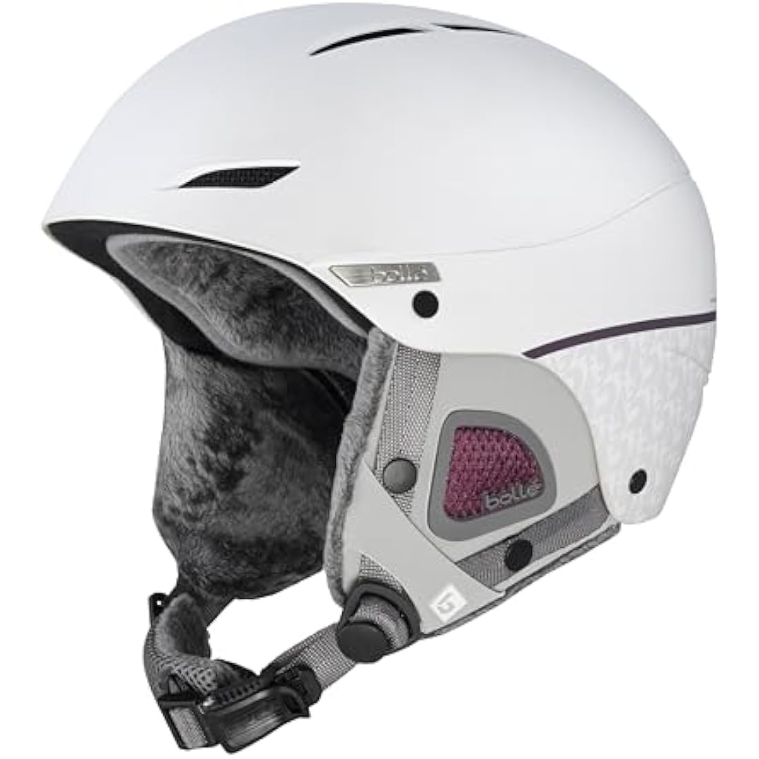 Bollé - Juliet, No Lens Reference, Medium, Snow Helmets, Feminine, Adult |Black Matte and White Pearl Matte