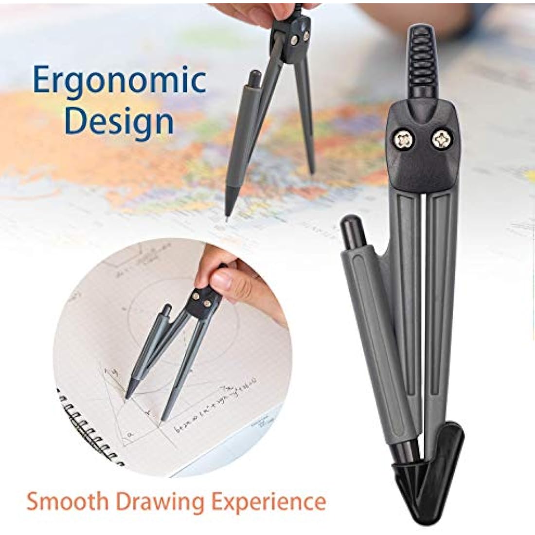 Maths Set Geometry Set Muscccm Compass Set 8 Pieces School Supplies Drawing Compass Protractor Set Rulers for Student in Carry Case