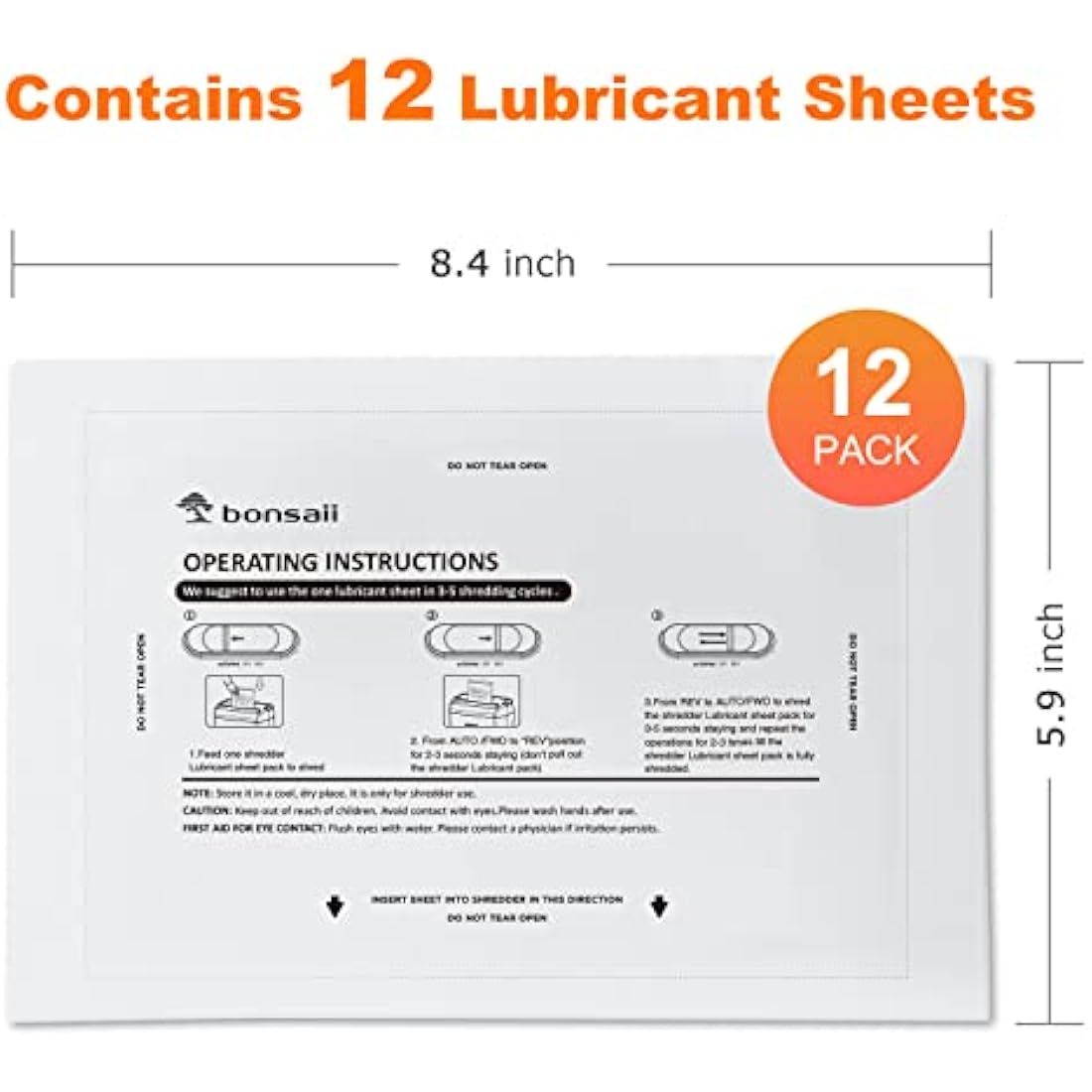 Bonsaii Paper Shredder Lubricant Sheets - Pack of 12