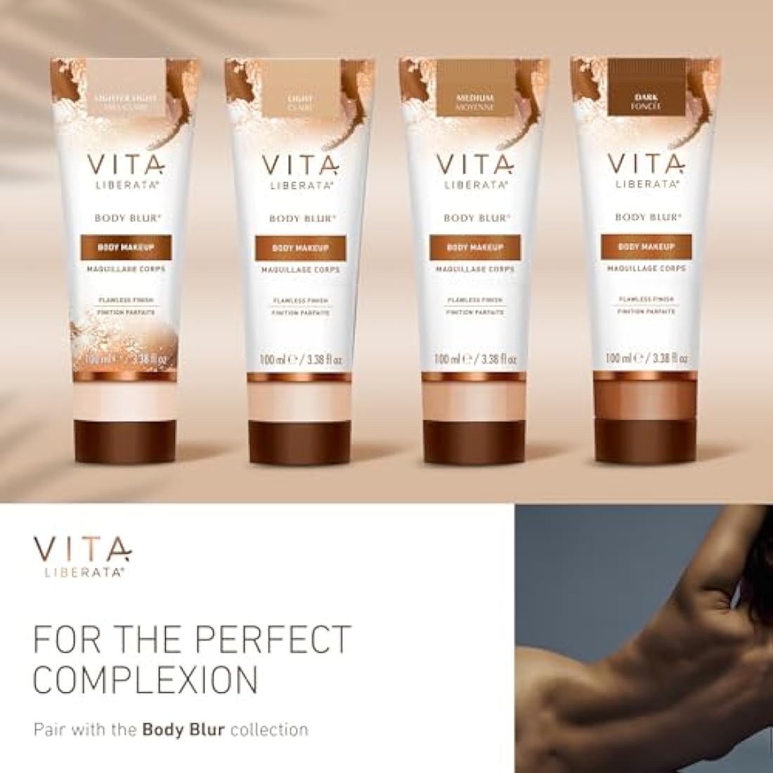 VITA LIBERATA Beauty Blur Medium 30ml & Brush Bundle, BB/CC Cream, Hydrating complexion booster, Radiant Glow & Flawless Finish, Colour Corrector, Tinted Primer, Flawless application blending brush
