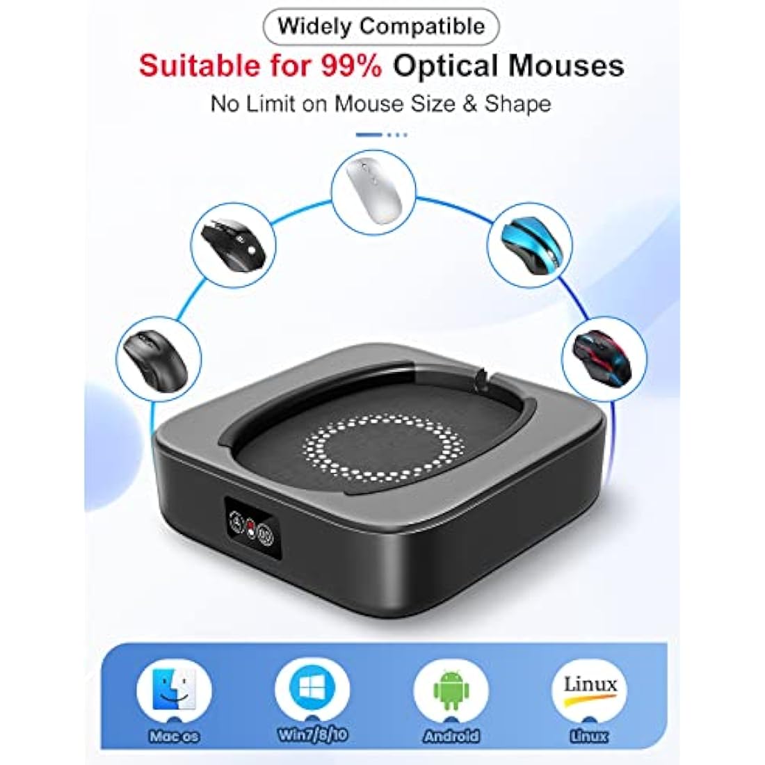 meatanty Undetectable Mouse Mover Usb Physical Jiggler,with LED Display and ON/OFF Switch, Running Frequency Adjustable, Keeps PC Laptop Active