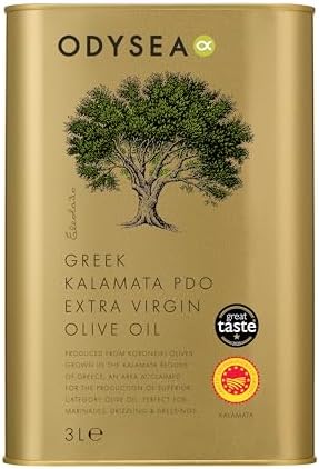 Odysea Greek PDO Kalamata Extra Virgin Olive Oil Tin, 3 Litre