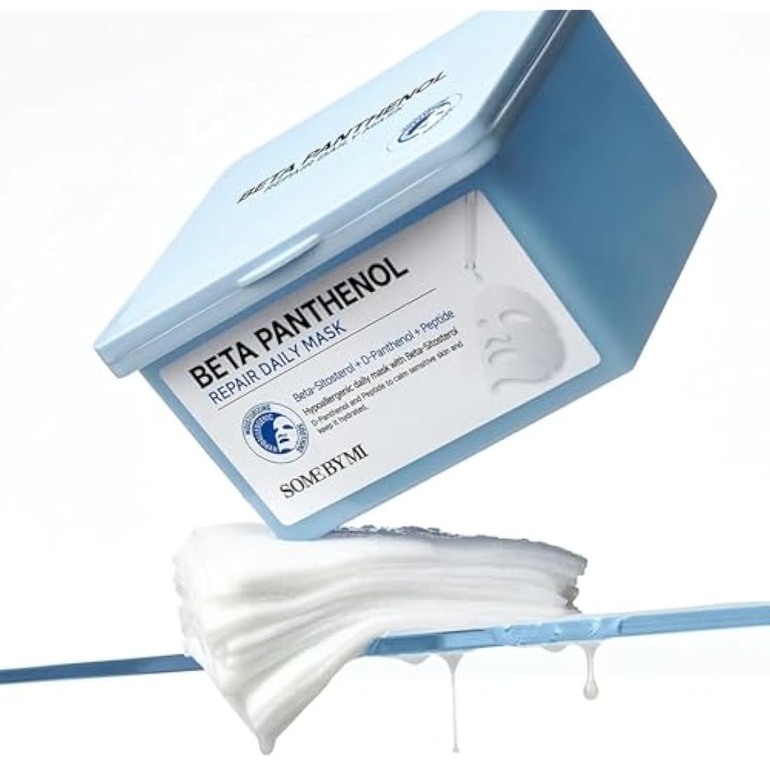 SOME BY MI Beta-Panthenol Repair Daily Mask 30 Sheets, 11.8Oz - Daily Vegan Korean Face Sheet Mask for Skin Barrier Recovery - Hydrating and Moisturizing Skin Care with Panthenol - Korean SkinCare