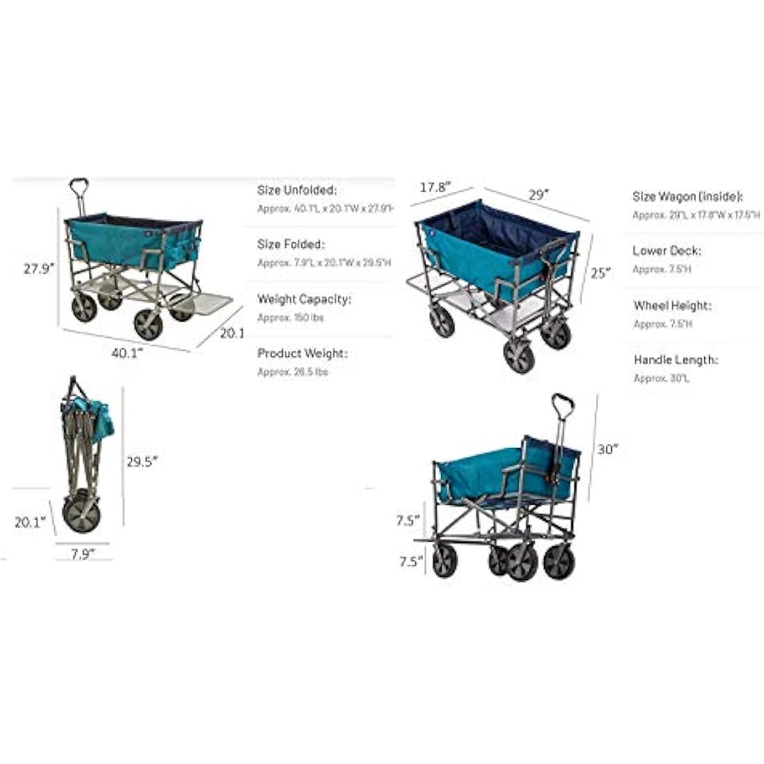 MacSports MAC Sports-Double Decker (DD-100) Teal, Wagon