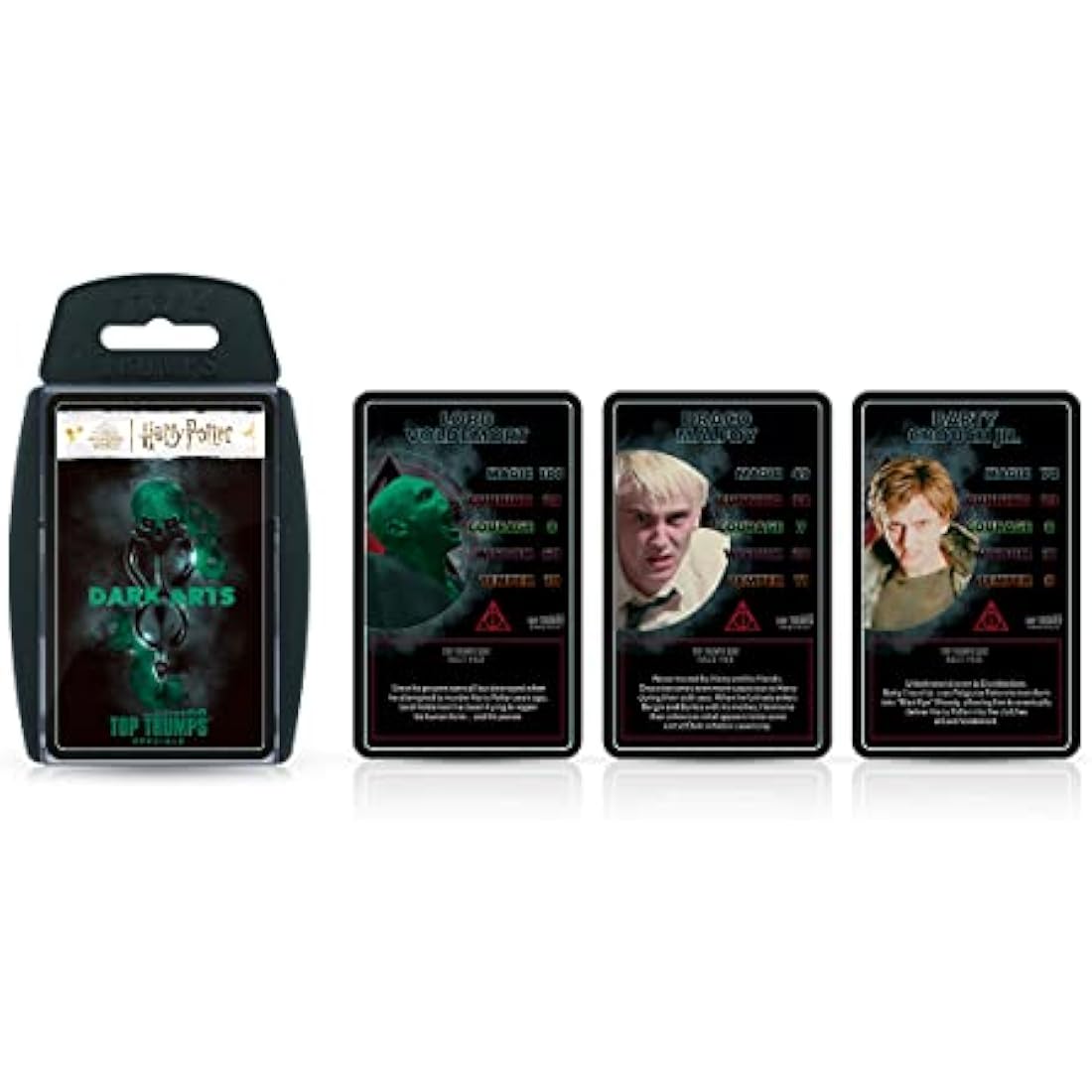 Top Trumps Harry Potter Dark Magic Specials Card Game, Play with Voldemort, Bellatrix Lestrange, Barty Crouch Jr and Draco Malfoy, Educational for 2 plus players makes a great gift for ages 6 plus