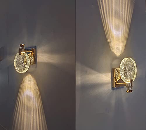 KRIPINC Crystal Wall Sconce, Nordic Style Crystal Wall Light, Simple Crystal LED Wall Lamp, Art Deco Wall Lights for Living Room, Bedroom, Bedside,