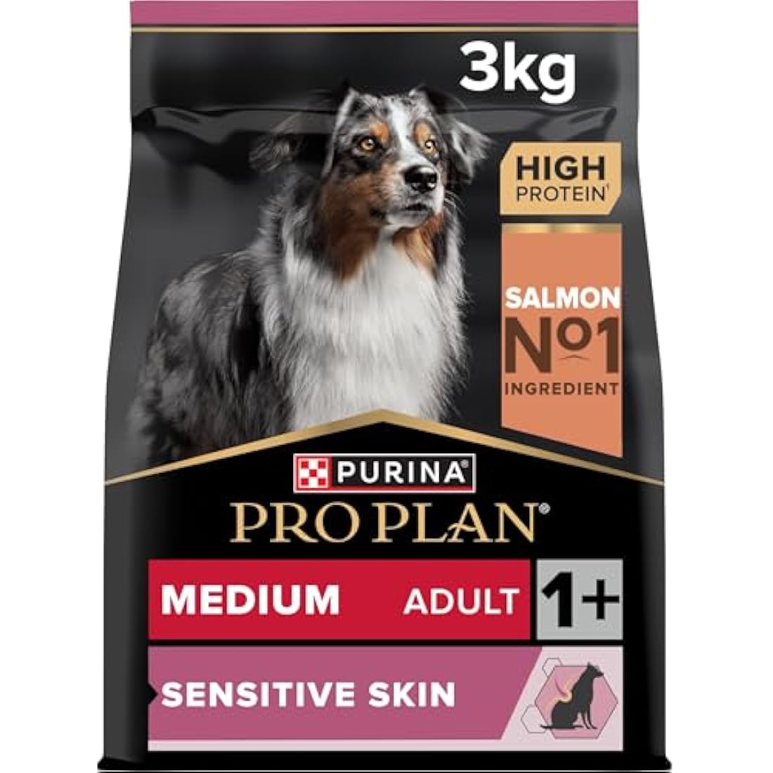 PRO PLAN® Medium Adult Dog Sensitive Skin Dry Dog Food with Salmon 3kg