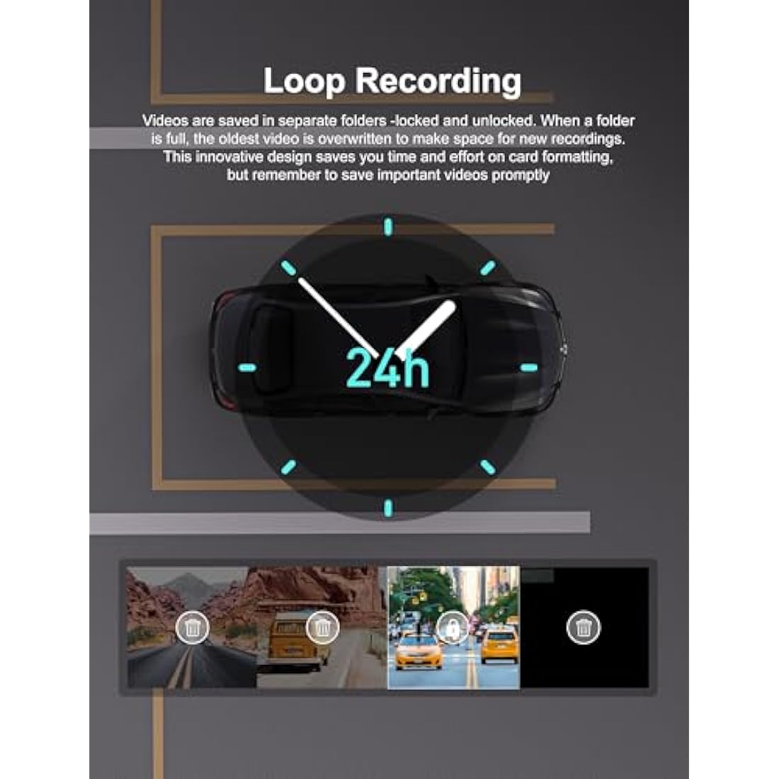 iZEEKER 2.5K Dash Cam Front and Rear with FREE SD Card, 1440P QHD Car Camera Dashboard, Dual Dashcam for cars with Night Vision, WDR, Loop Recording, G-sensor, 24/7 Parking Monitoring Supports