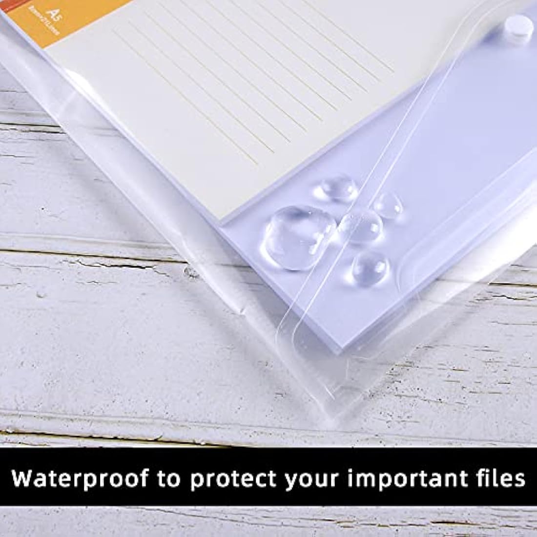 Plastic Wallets Folders - 36 Pcs A4 Clear Plastic Popper Wallet Document Folder with Button Closure