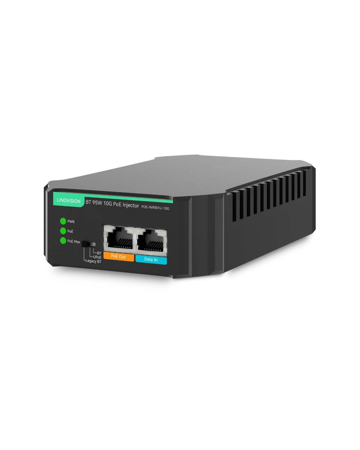 LINOVISION Industrial POE++ Injector, 95W, 10G BT, IEEE802.3af/at/bt, AC 100-240V Input