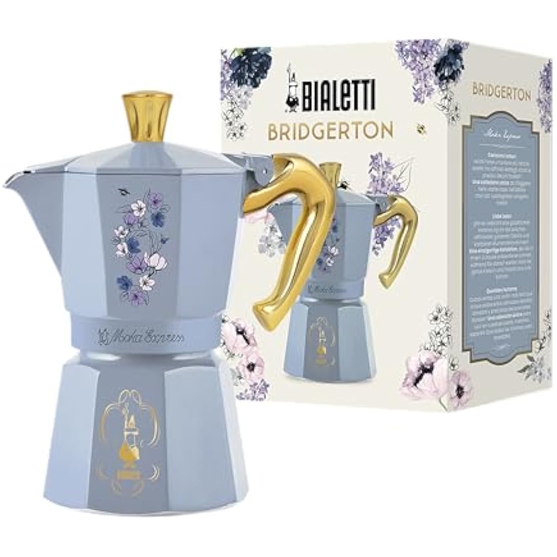 Bialetti MOKA EXPRESS BRIDGERTON 6 CUPS ANTI-SCALD HANDLE NOT INDUCTION 6 CUPS (270ml) ALUMINIUM