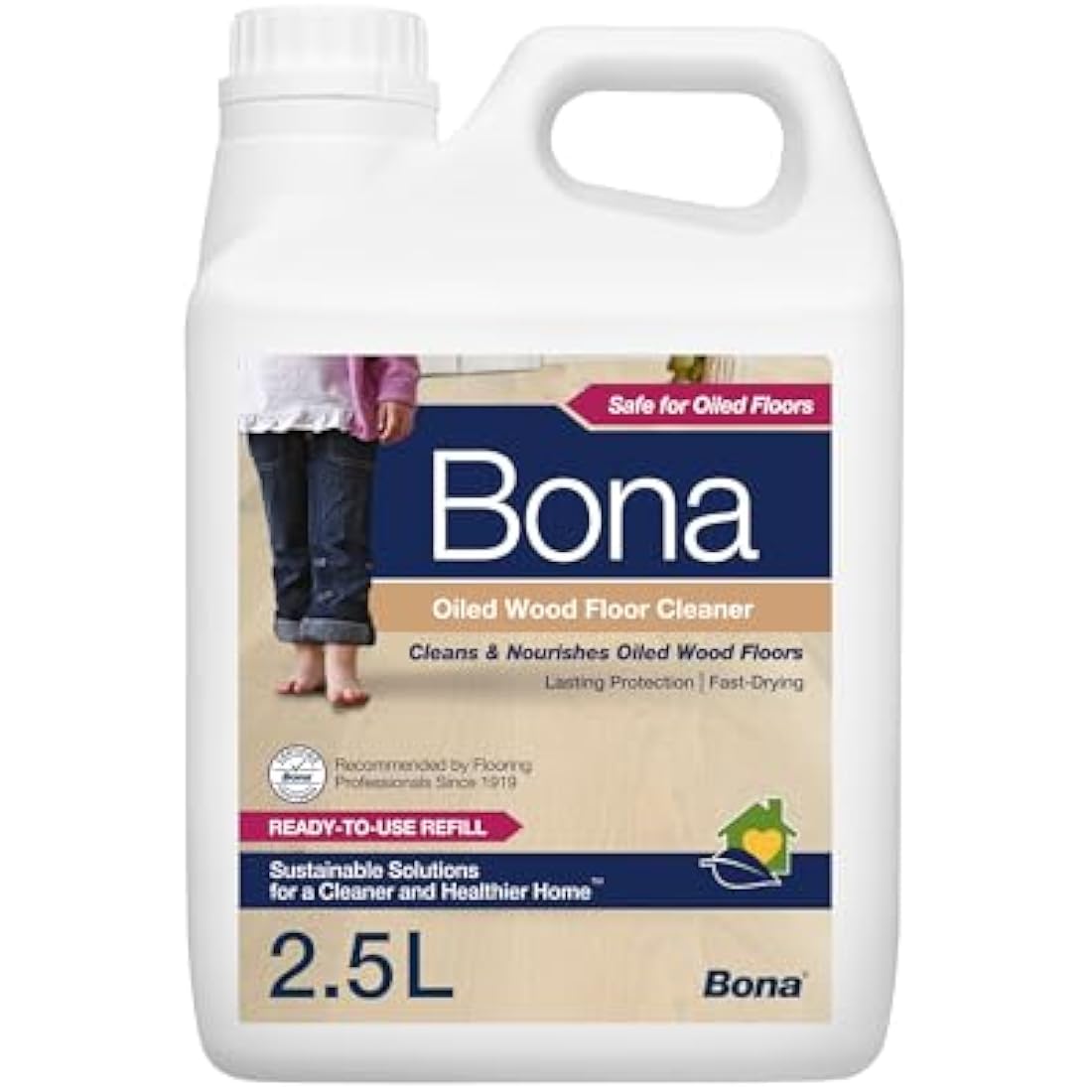 Bona Oiled Wood Floor Cleaner - Cleans & Nourishes - Refill - 2.5 Litre