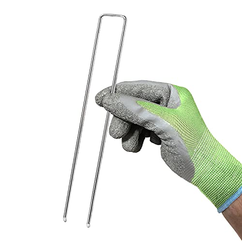 GardenMate 200 Galvanised Steel Wire Ground Anchors 200 mm Long 25 mm Wide Diameter 3.8 mm Flat Head for Hard and Soft Floors