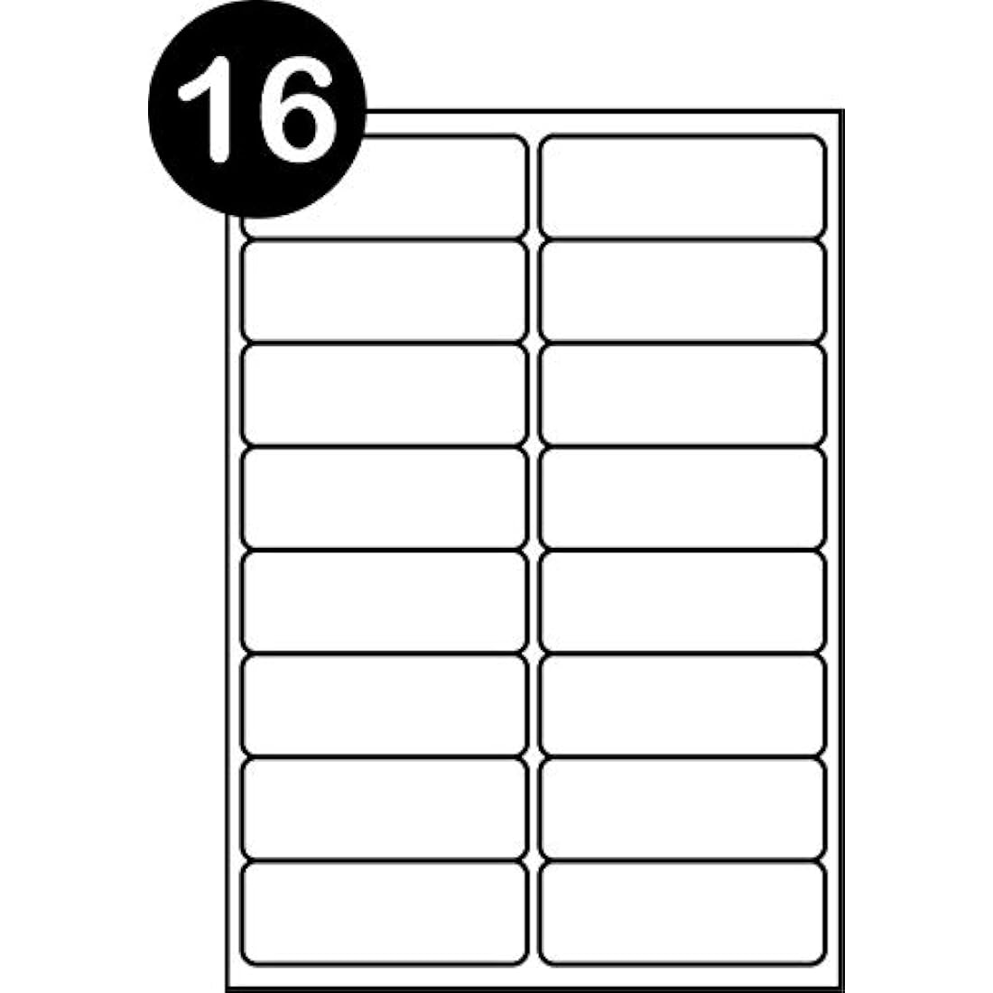 SmithPackaging A4 Self Adhesive Address Labels, 16 Labels Per Sheet, 100 Sheets, 99.1 x 34mm 1600 Labels
