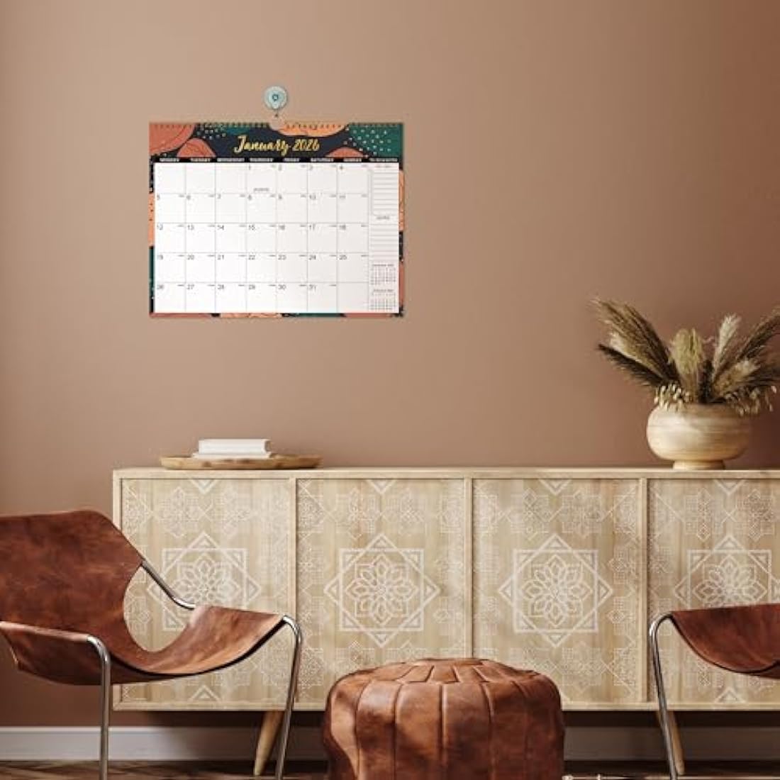 Calendar 2025-2026 - Wall Calendar 2025-2026, Calendar from July 2025 - December 2026, Large Ruled Blocks Perfect for Planning and Organizing for Home or Office, 37.6 x 29 cm