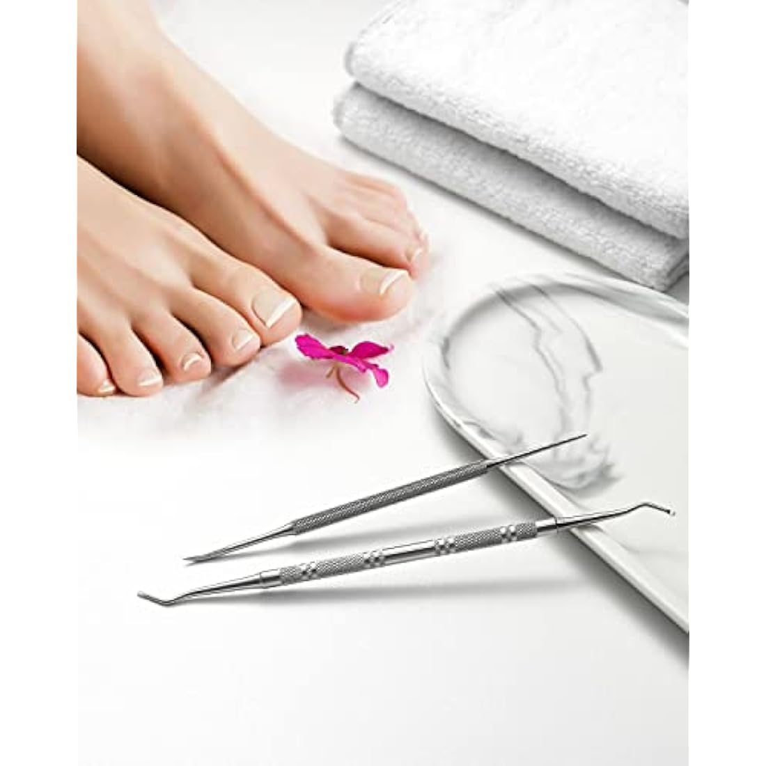 BEZOX Ingrown Toenail File(13.4cm) & Lifter Set(16.5cm)- Podiatrist Preferred Ingrown Toenail Treatment Tool